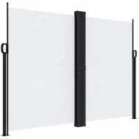 vidaXL Marquise latérale extensible Blanc 180x600 cm