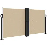 vidaXL Marquise latérale extensible Beige 120x1000 cm