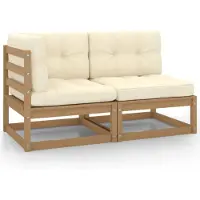 vidaXL 2tlg. Set de salon de jardin avec baisers Honigbraun Massivholz Kiefer