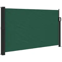 vidaXL Marquise latérale extensible vert foncé 120x600 cm