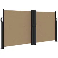 vidaXL Marquise latérale extensible Taupe 120x1200 cm