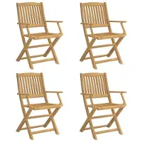 vidaXL Chaises de jardin 4 pcs. Pliable 57,5x54,5x90 cm Bois massif Acacia