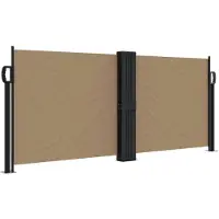 vidaXL Marquise latérale extensible Taupe 100x600 cm