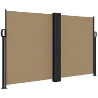 vidaXL Marquise latérale extensible Taupe 140x600 cm