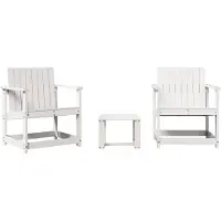 vidaXL Ensemble de salon de jardin 3 pièces blanc pin massif