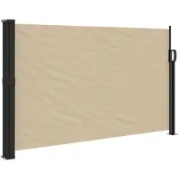 vidaXL Marquise latérale extensible Beige 120x500 cm