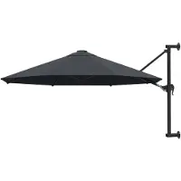 vidaXL -Parasol mural avec pôle métallique 300 cm Anthracite
