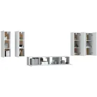 vidaXL Ensemble de 6 meubles TV blanc en bois composite