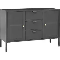 vidaXL Sideboard Anthracite 105x35x70 cm Acier et verre trempé