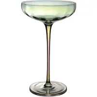 Intirilife Verre À Martini Avec Reflets Arc-En-Ciel Et Forme Ondulée - 140 Ml De Capacité - Verre À Cocktail Résistant Aux Chocs Et Lavable Au Lave-Vaisselle En Cristal