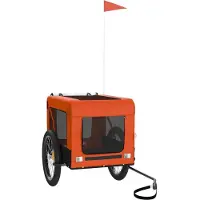 vidaXL Remorque pour vélo Chiens Orange et noir Tissu Oxford & fer