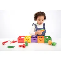 TickiT Caisses de tri en bois Fruits et légumes Jouets éducatifs