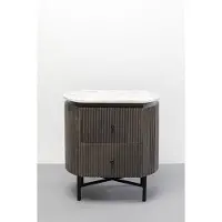 Kare design Glenn - Commode Glenn - Table de Chevet - Étagère - Bois Massif de Mangue - Plateau en marbre - Structure en Acier - Chambre à Coucher - 55 x 50 x 35 cm (H x l x P)