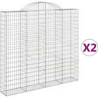 vidaXL Gabions avec arc surélevé 2 pcs. 200x30x180/200cm Fer galvanisé