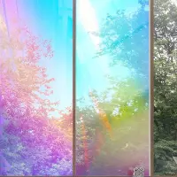 Homewell - Film holographique pour fenêtre HR++ 45x200cm - Solaire et isolant - Adhésif statique - Effet bulle de savon
