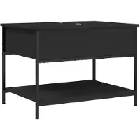 vidaXL Table basse noire 70x50x50 cm Bois composite et métal