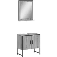 vidaXL Ensemble de meubles de salle de bain 2 pièces Gris Sonoma Bois composite