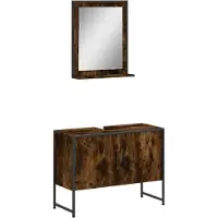 vidaXL Ensemble de meubles de salle de bain 2 pièces chêne fumé bois composite