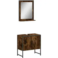 vidaXL Ensemble de meubles de salle de bain 2 pièces chêne fumé bois composite