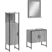 vidaXL Ensemble de meubles de salle de bain 3 pièces Gris Sonoma Bois composite