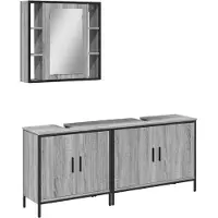vidaXL Ensemble de meubles de salle de bain 3 pièces Gris Sonoma Bois composite