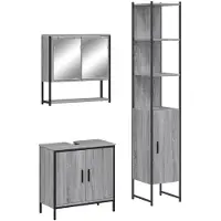 vidaXL Ensemble de meubles de salle de bain 3 pièces Gris Sonoma Bois composite