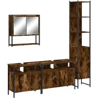 vidaXL Ensemble de meubles de salle de bain 4 pièces chêne fumé bois composite