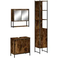vidaXL Ensemble de meubles de salle de bain 3 pièces chêne fumé bois composite