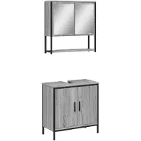 vidaXL Ensemble de meubles de salle de bain 2 pièces Gris Sonoma Bois composite