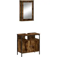 vidaXL Ensemble de meubles de salle de bain 2 pièces chêne fumé bois composite