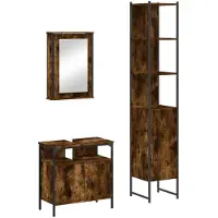 vidaXL Ensemble de meubles de salle de bain 3 pièces chêne fumé bois composite