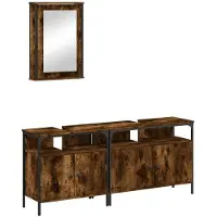 vidaXL Ensemble de meubles de salle de bain 3 pièces chêne fumé bois composite