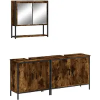 vidaXL Ensemble de meubles de salle de bain 3 pièces chêne fumé bois composite