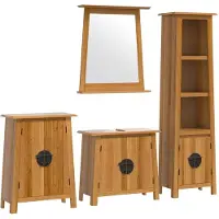 vidaXL Ensemble de meubles de salle de bain 4 pièces pin massif