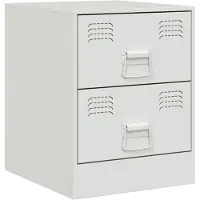 vidaXL Table de chevet blanc 34,5x39x44 cm acier
