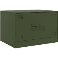 vidaXL Table basse vert olive 67x50x44 cm acier