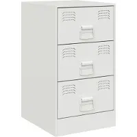 vidaXL Table de chevet blanc 34,5x39x62 cm acier