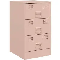 vidaXL Table de chevet rose 34,5x39x62 cm acier
