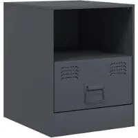 vidaXL Table de chevet anthracite 34,5x39x44 cm acier