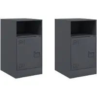 vidaXL Tables de chevet 2 pcs anthracite 34,5x39x62 cm acier
