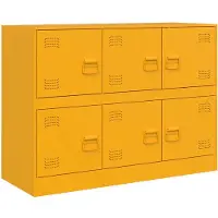 vidaXL Sideboard jaune moutarde 99x39x73 cm acier