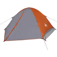 vidaXL Tente de camping dôme 2 personnes grise et orange étanche à l'eau