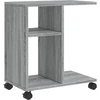vidaXL Table d'appoint avec roues sonoma gris bois d'ingénierie