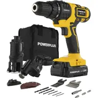 Powerplus Electric Screwdriver 20v 25 Pieces Jaune One Size / EU Plug 220V