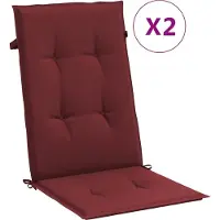 vidaXL Coussins de chaise à haut dossier 2 pcs. Mélange rouge vin 120x50x4 cm Tissu
