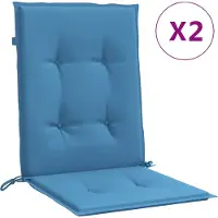 vidaXL Coussins de chaise basse 2 pcs. Melange Bleu 100x50x4 cm Tissu