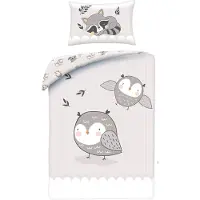 Halantex SP. z.o.o. Hibou bébé Parure de lit réversible 100 x 135 cm