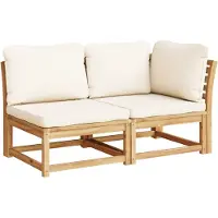 vidaXL Ensemble de salon de jardin 2 pièces avec coussins en bois massif d'acacia