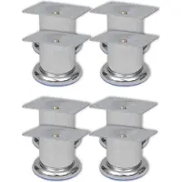 vidaXL Pieds de canapé 8 pcs. Rond Chrome 60 mm