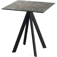 Essentials Infinity - Table de patio, structure noire + plateau HPL effet marbre Galaxy, 70 x 70 cm, 1 pièce